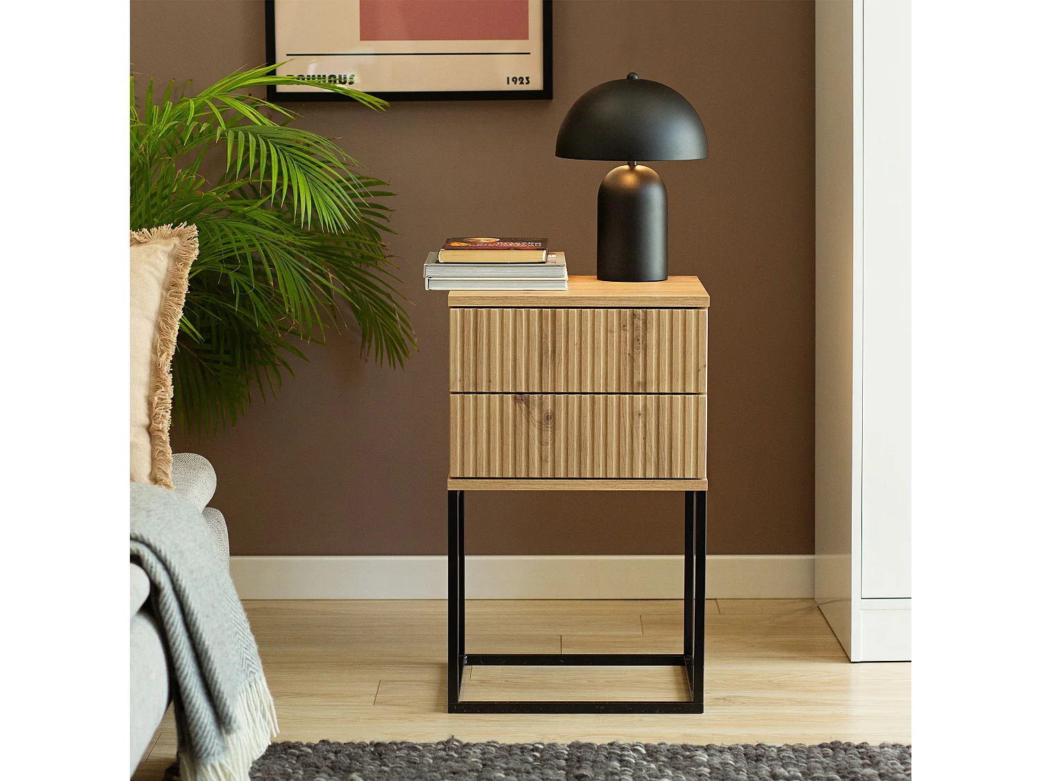 Nachttisch RECTUS naturfarben hell, Maße 39x65x40 cm, natürliches Design