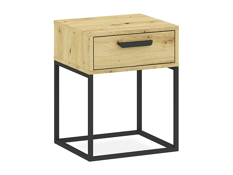 Table de chevet RECTUS couleur naturelle claire, dimensions 39x52x40 cm, style élégant