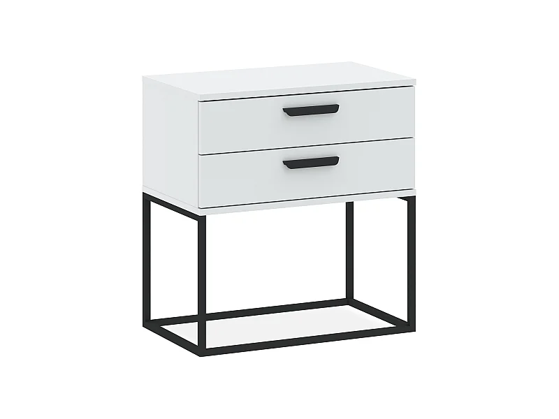 Nachttisch RECTUS weiß, Maße 39x65x60 cm, perfekt für Stauraum