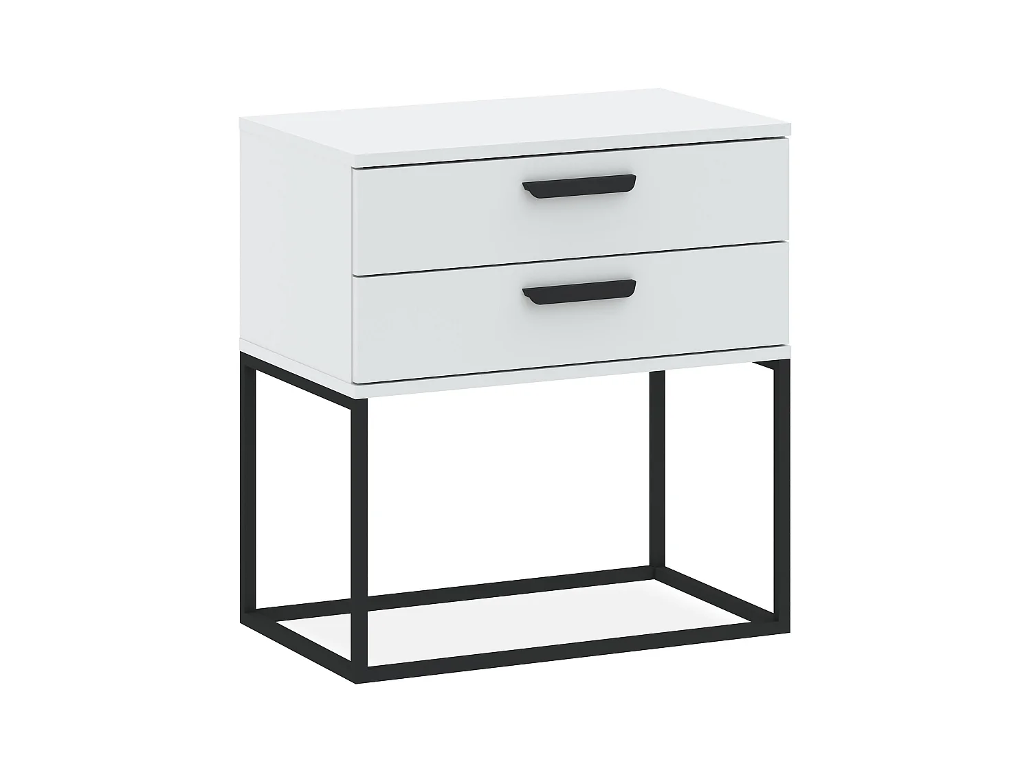 Table de chevet RECTUS blanc, dimensions 39x65x60 cm, parfait pour rangement
