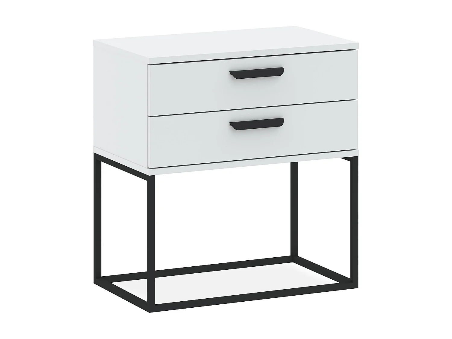 Nachttisch RECTUS weiß, Maße 39x65x60 cm, perfekt für Stauraum