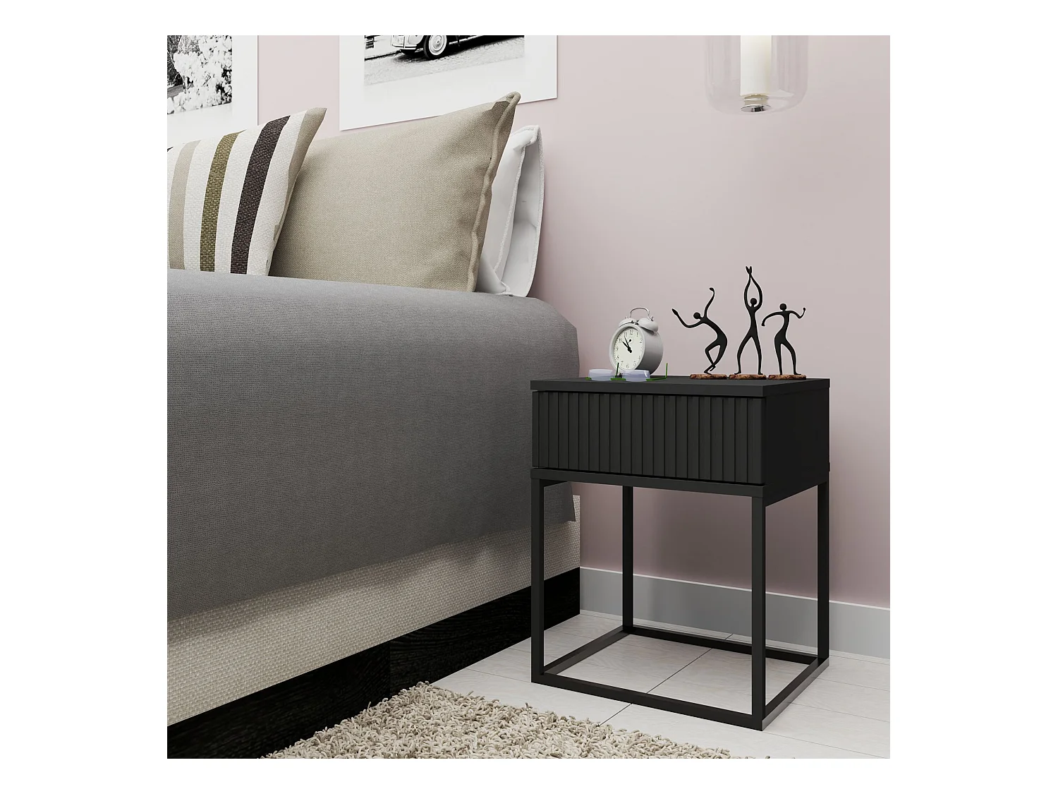 Nachttisch RECTUS 2er-Set anthrazitgrau, Maße 39x52x40 cm, modernes Design