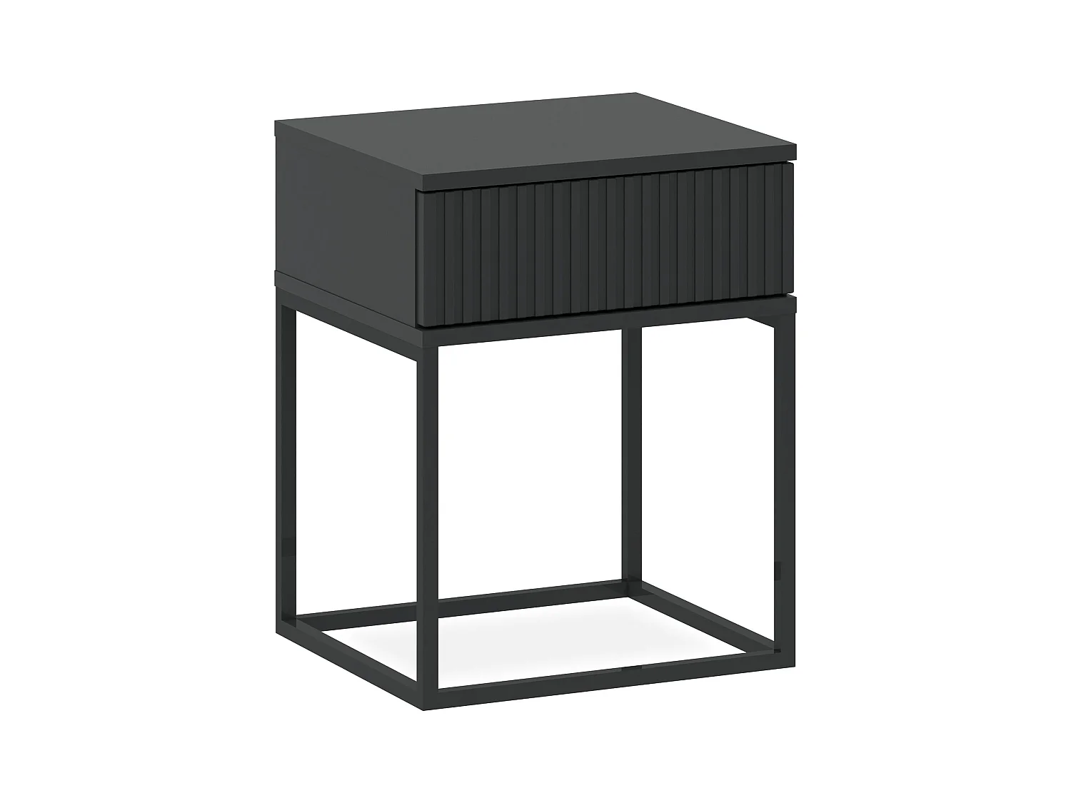 Table de chevet RECTUS anthracite, dimensions 39x52x40 cm, design moderne