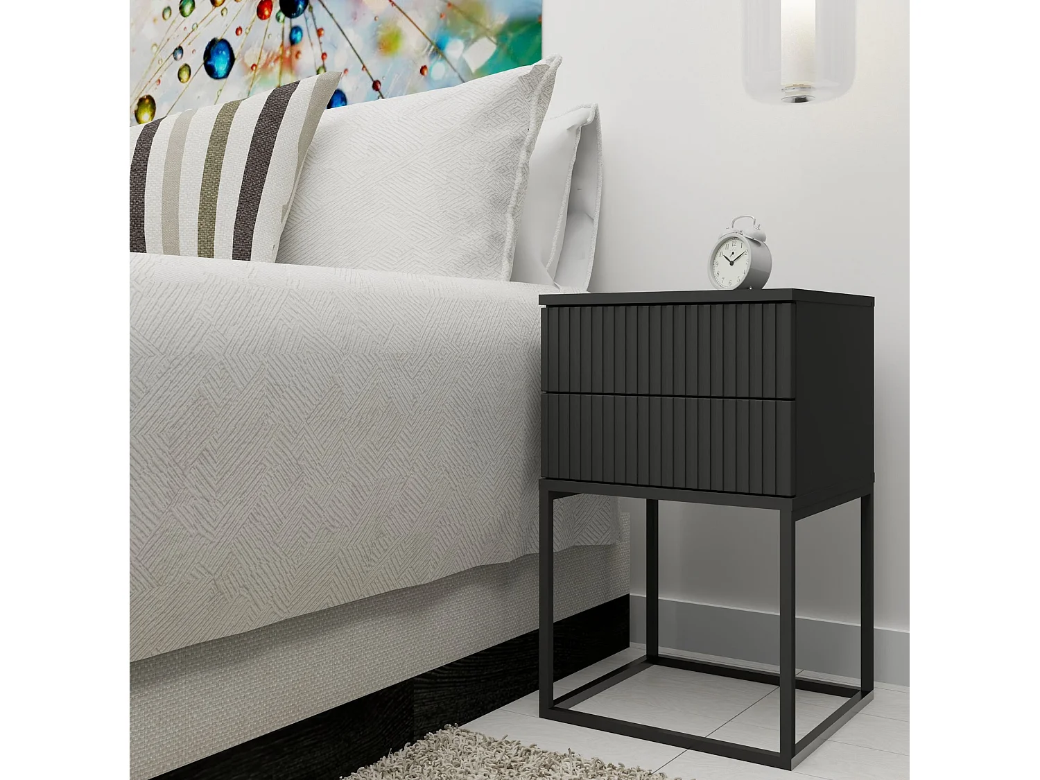 Nachttisch RECTUS anthrazitgrau, Maße 39x65x40 cm, optimaler Komfort