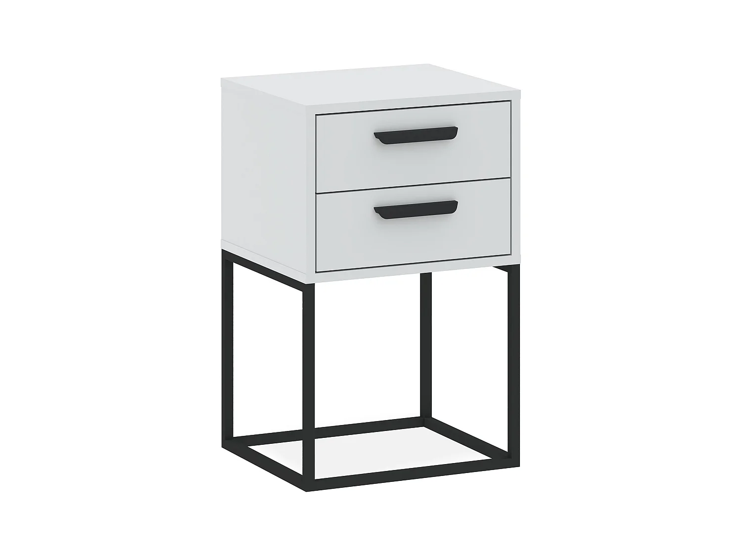 Table de chevet RECTUS blanc, dimensions 39x65x40 cm, idéal pour chambres