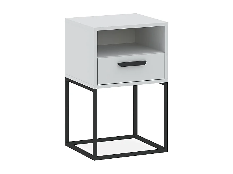 Nachttisch RECTUS weiß, Maße 39x65x40 cm, ideal für Schlafzimmer