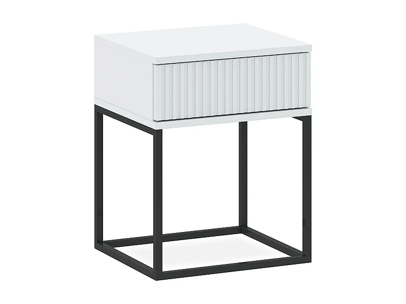 Nachttisch RECTUS weiß, Maße 39x52x40 cm, perfekt für Schlafzimmer