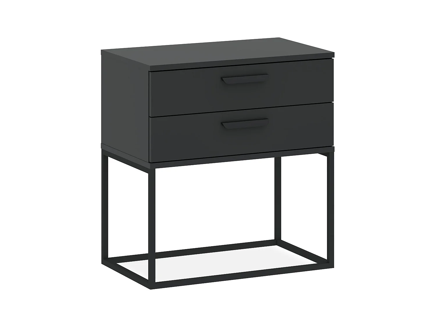Nachttisch RECTUS anthrazitgrau, Maße 39x65x60 cm, großer Komfort