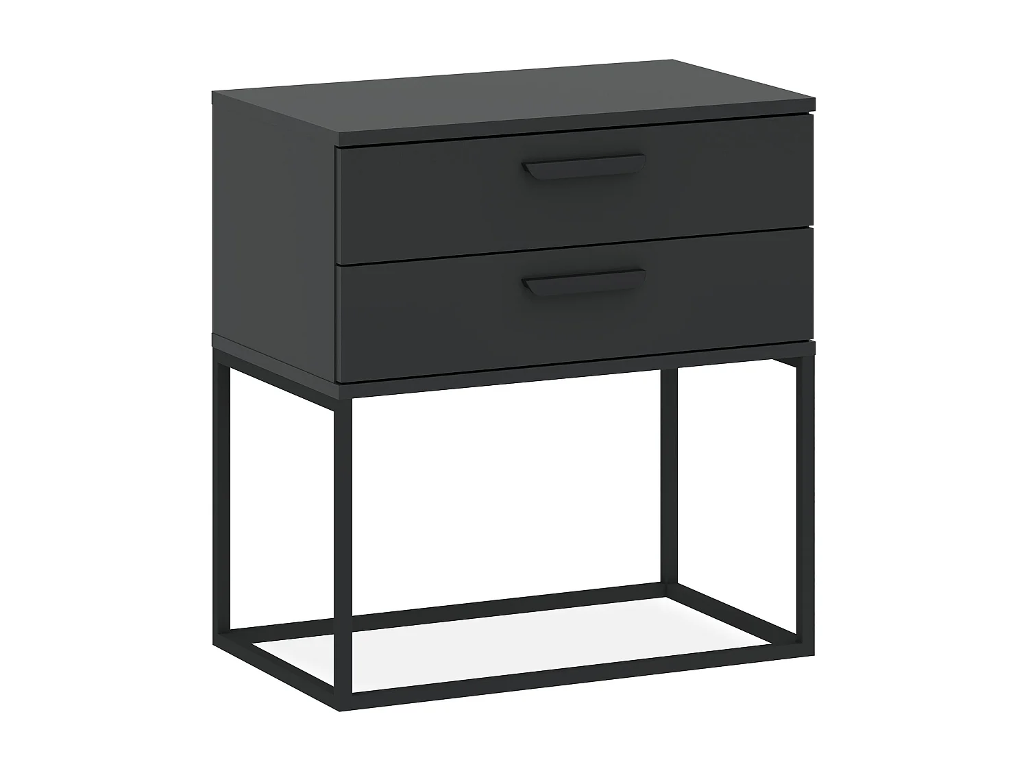 Nachttisch RECTUS anthrazitgrau, Maße 39x65x60 cm, großer Komfort