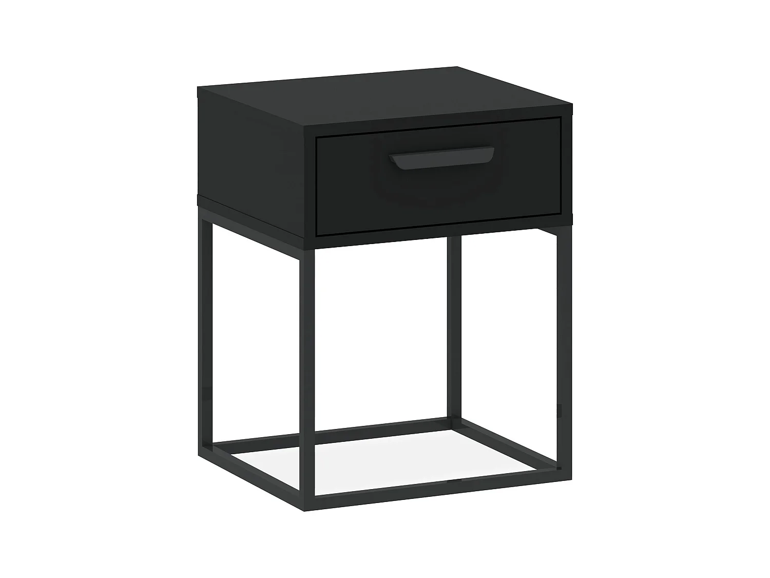 Table de chevet RECTUS noir, dimensions 39x52x40 cm, style contemporain