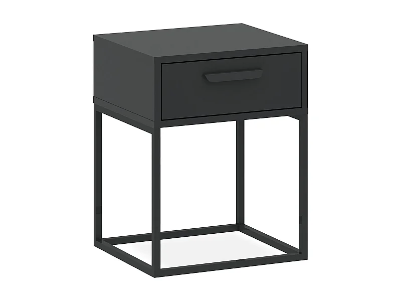 Table de chevet RECTUS anthracite, dimensions 39x52x40 cm, design moderne