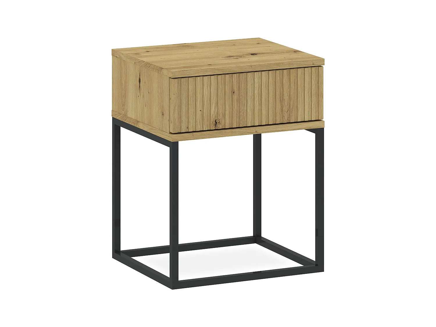Table de chevet RECTUS couleur naturelle claire, dimensions 39x52x40 cm, style naturel