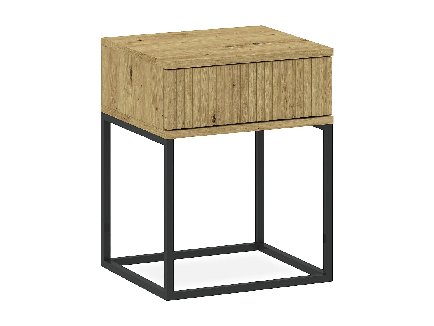 Table de chevet RECTUS couleur naturelle claire, dimensions 39x52x40 cm, style naturel