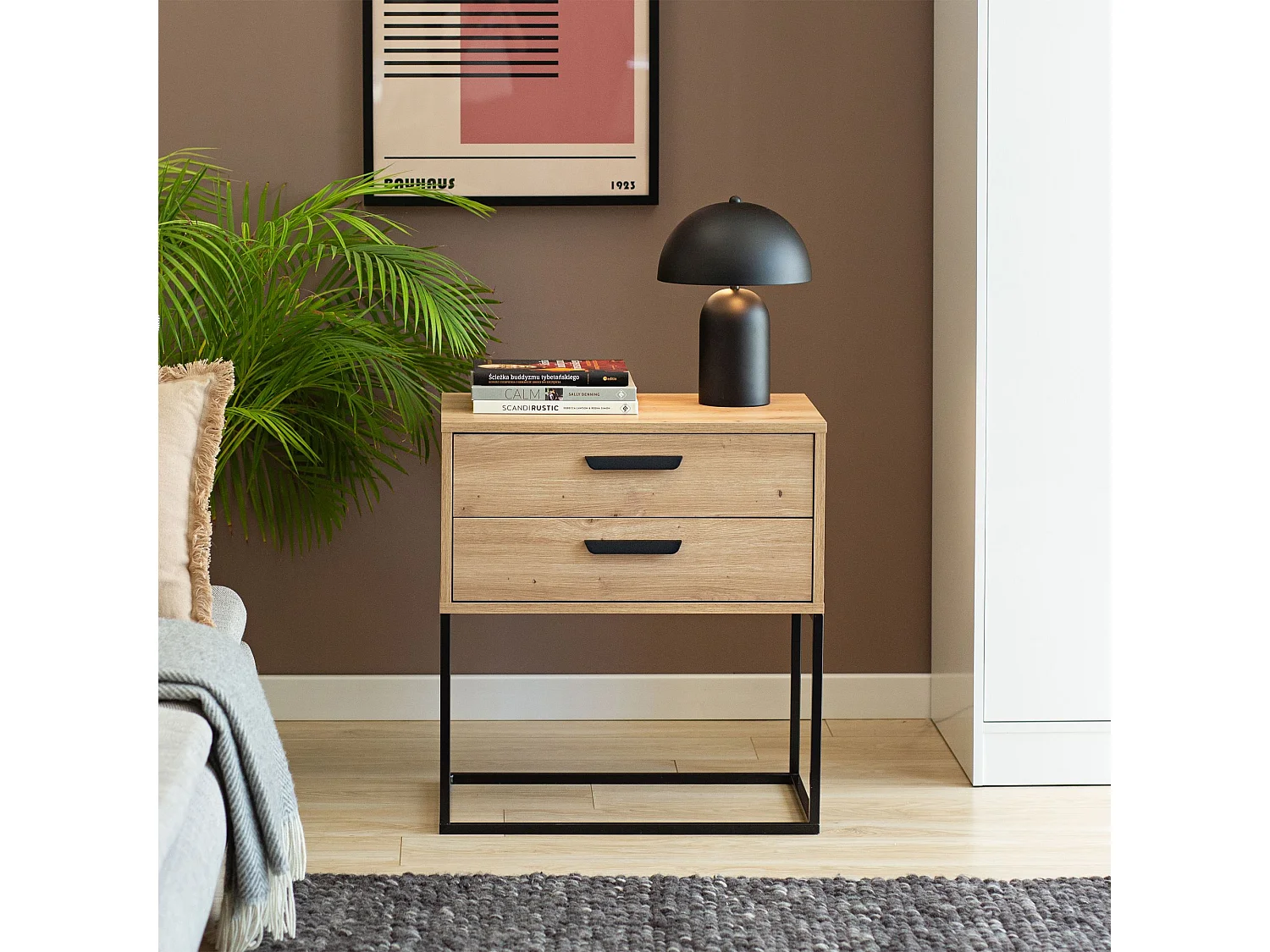 Nachttisch RECTUS 2er-Set naturfarben hell, Maße 39x65x60 cm, natürliches Design