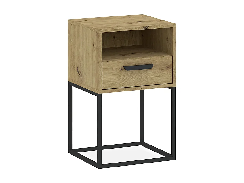 Table de chevet RECTUS couleur naturelle claire, dimensions 39x65x40 cm, style élégant