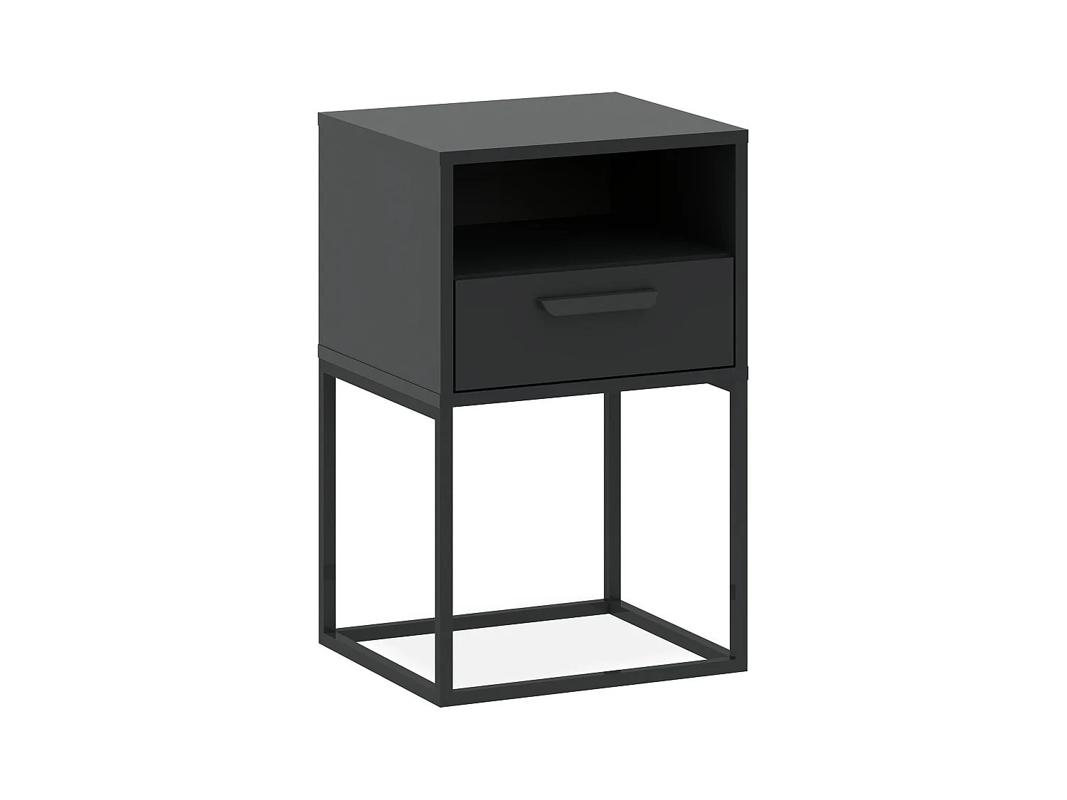 Table de chevet RECTUS anthracite, dimensions 39x65x40 cm, design moderne