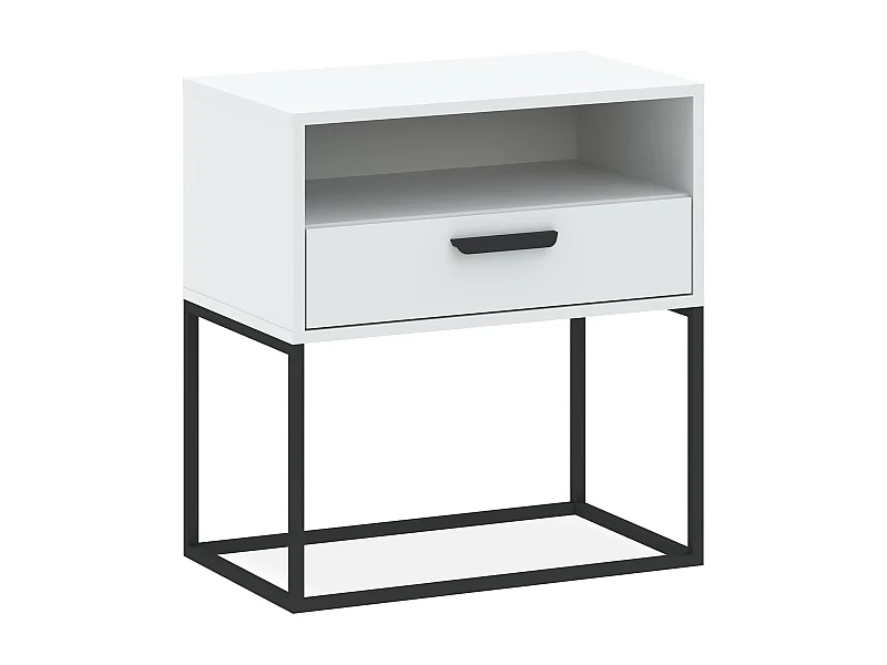 Nachttisch RECTUS weiß, Maße 39x65x60 cm, perfekt für Stauraum