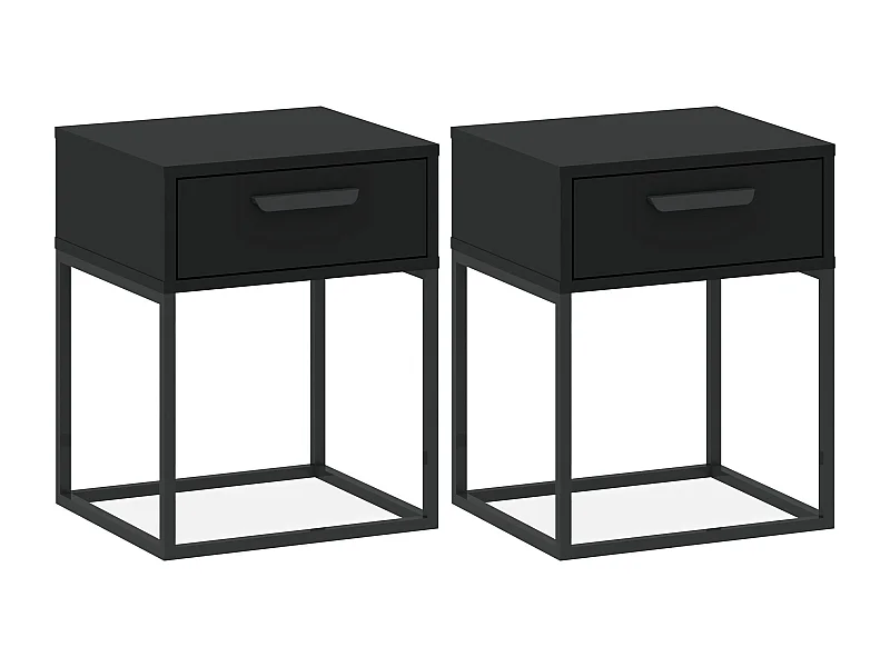 Nachttisch RECTUS 2er-Set schwarz, Maße 39x52x40 cm, zeitgemäßes Design