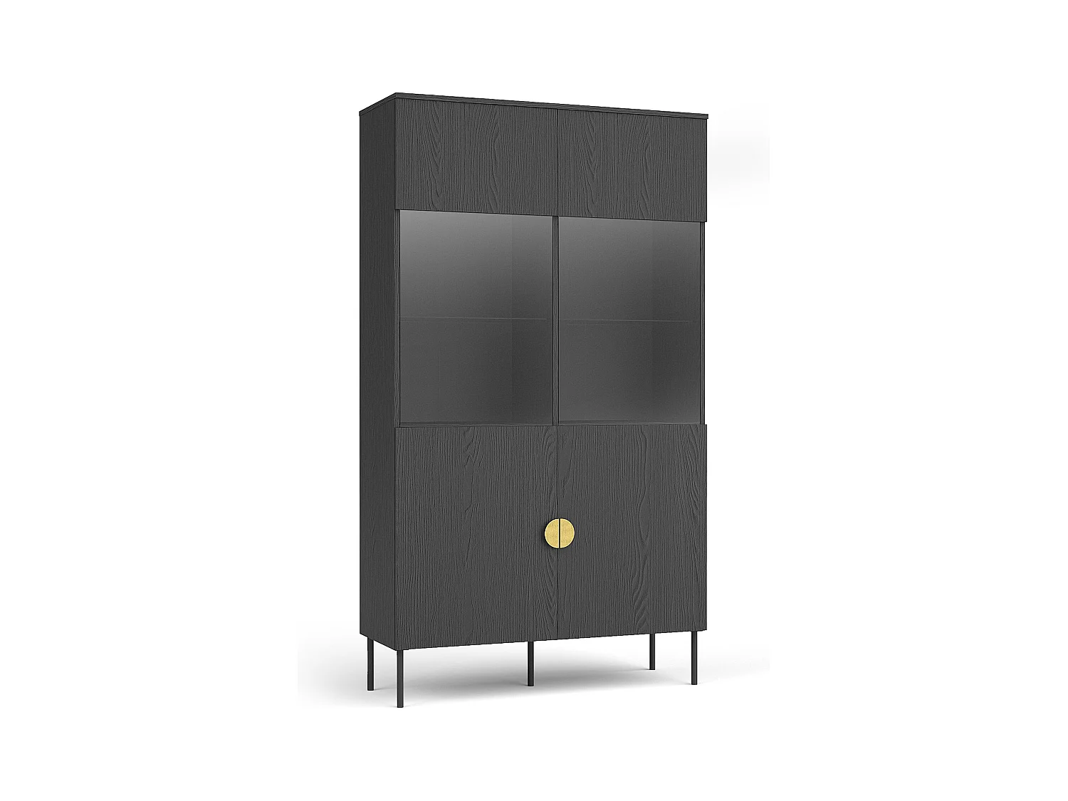 Vitrine VIDIS noir, dimensions 107x188x40 cm, design élégant