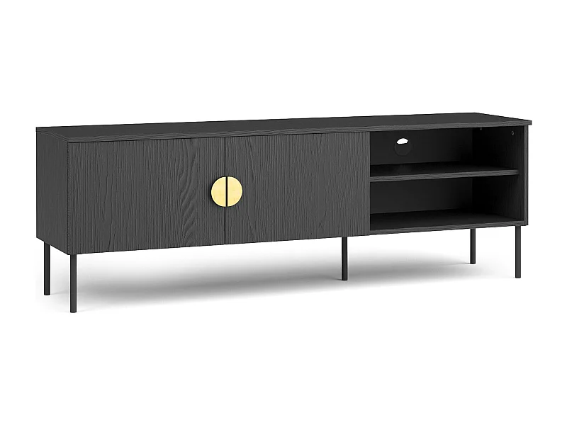 TV-Lowboard VIDIS schwarz, Maße 160x54x40 cm, zeitgemäßes Design