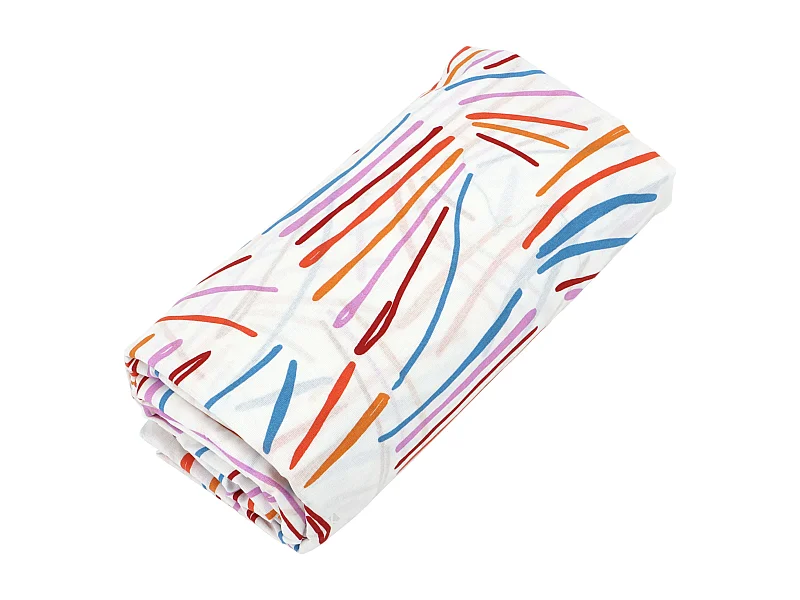 Drap housse imprimé 140x200 cm coton PERROQUET Salsa Bonnet 40 cm