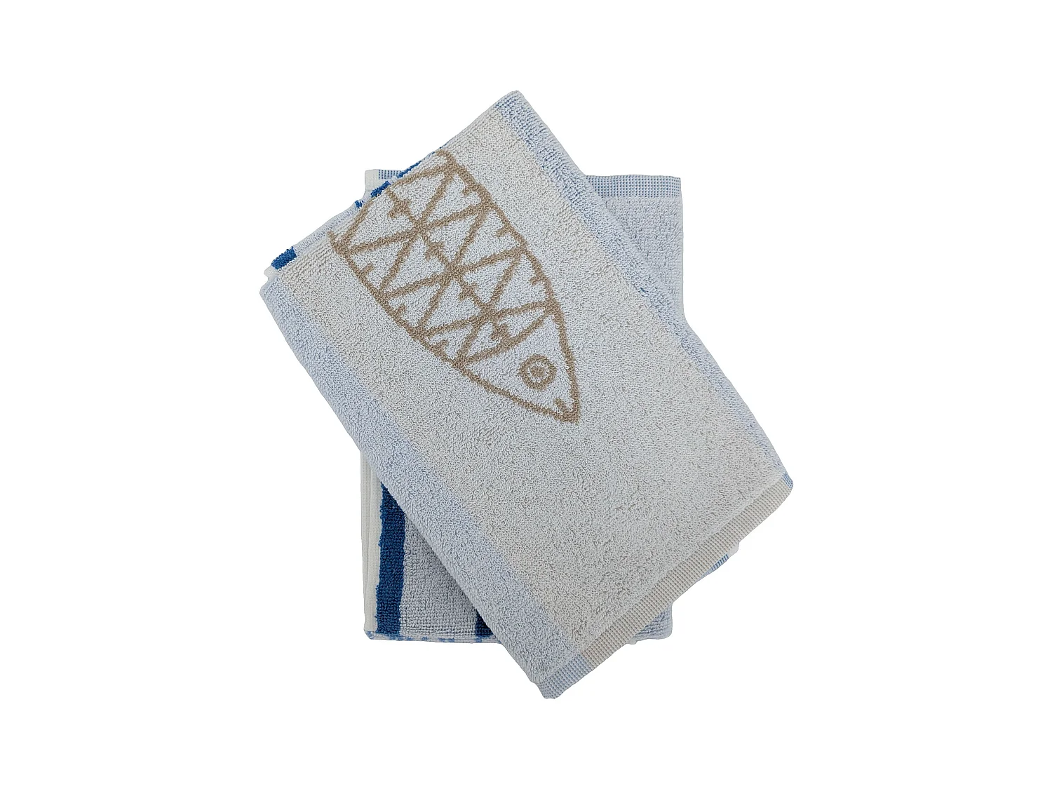 Lot de 2 torchons de cuisine éponge 50x50 cm collection MARIS bleu