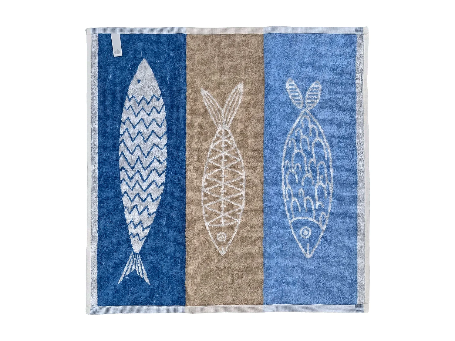 Lot de 2 torchons de cuisine éponge 50x50 cm collection MARIS bleu