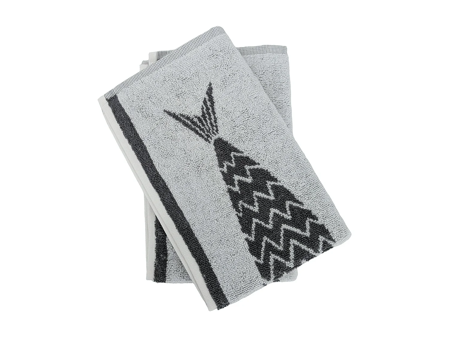 Lot de 2 torchons de cuisine éponge 50x50 cm collection MARIS gris