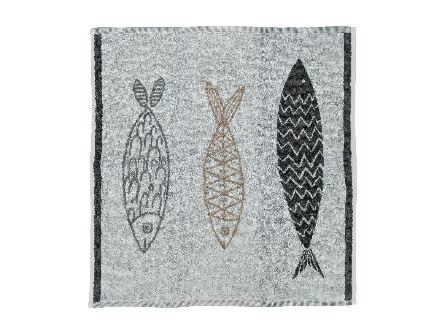 Lot de 2 torchons de cuisine éponge 50x50 cm collection MARIS gris