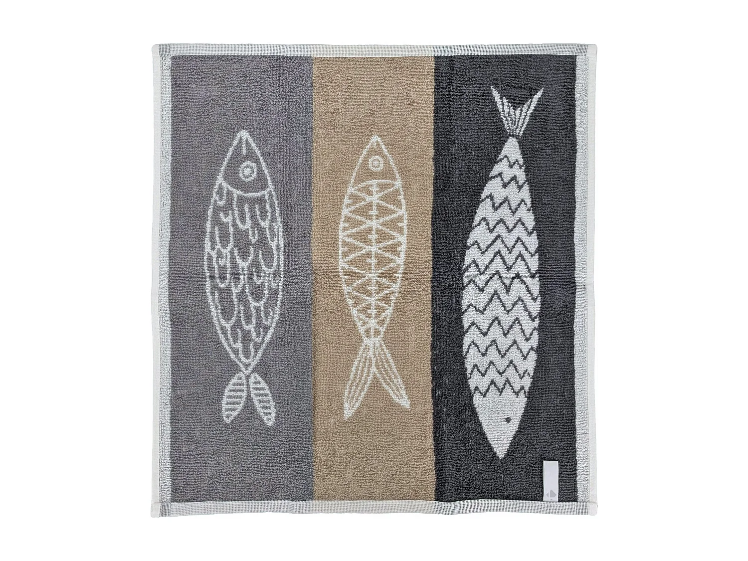 Lot de 2 torchons de cuisine éponge 50x50 cm collection MARIS gris
