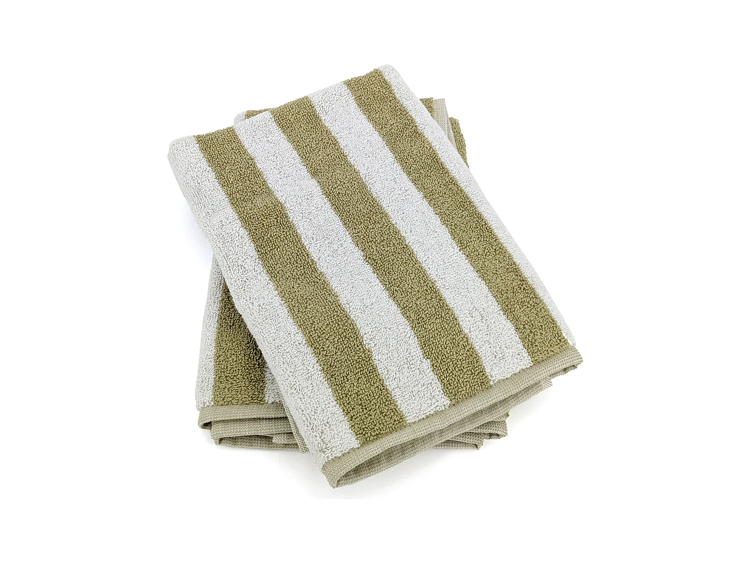 Lot de 2 torchons de cuisine éponge 50x50 cm collection PAT EFFI vert olive