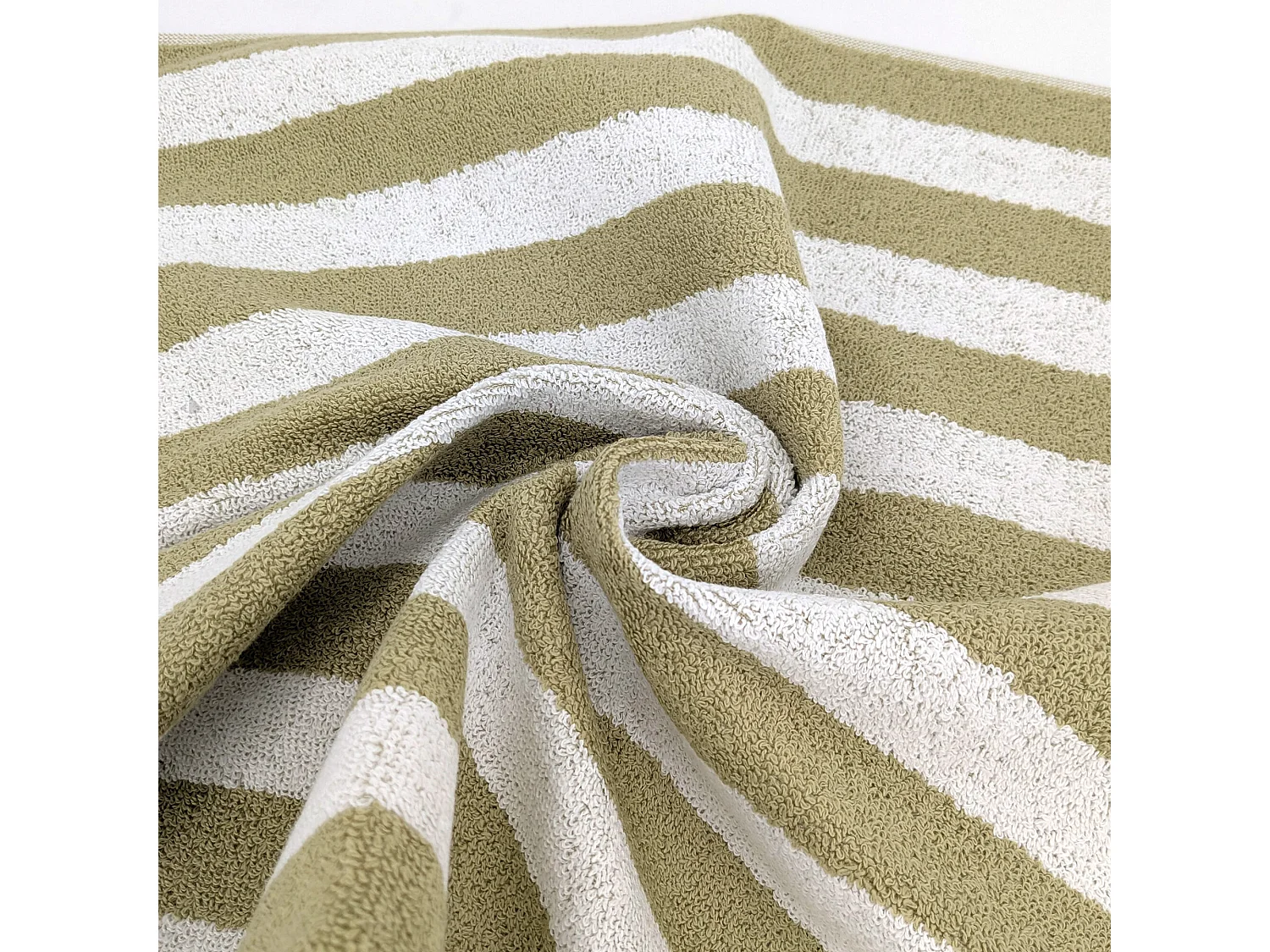 Lot de 2 torchons de cuisine éponge 50x50 cm collection PAT EFFI vert olive