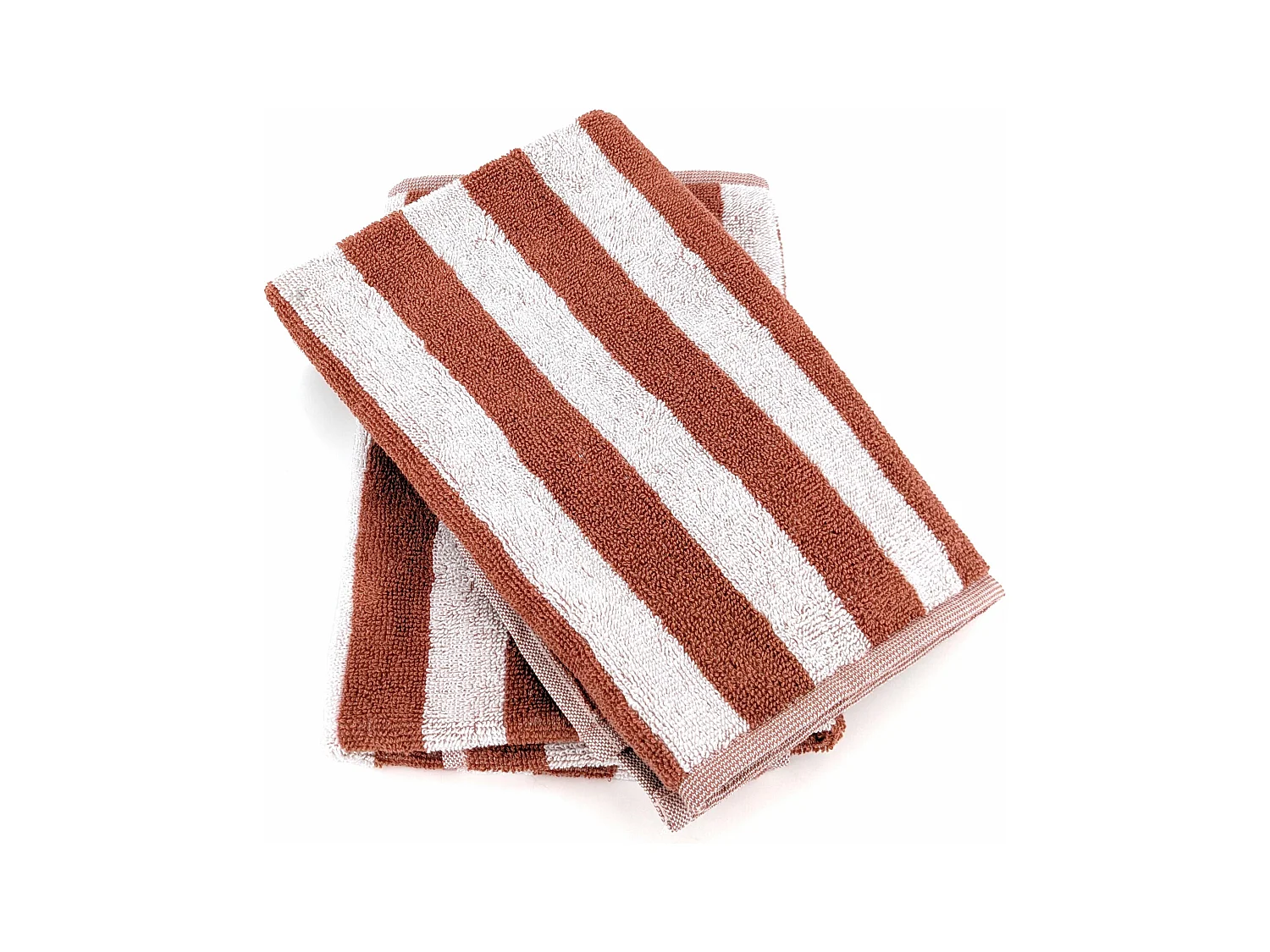 Lot de 2 torchons de cuisine éponge 50x50 cm collection PAT EFFI marron country