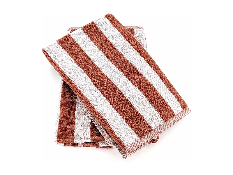 Lot de 2 torchons de cuisine éponge 50x50 cm collection PAT EFFI marron country