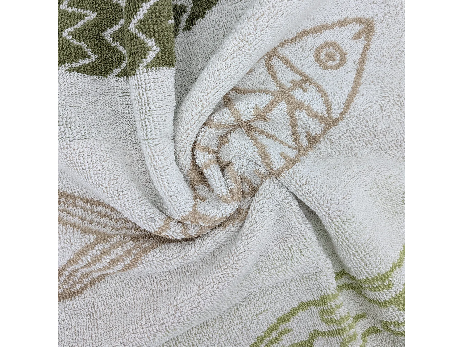 Lot de 2 torchons de cuisine éponge 50x50 cm collection MARIS vert