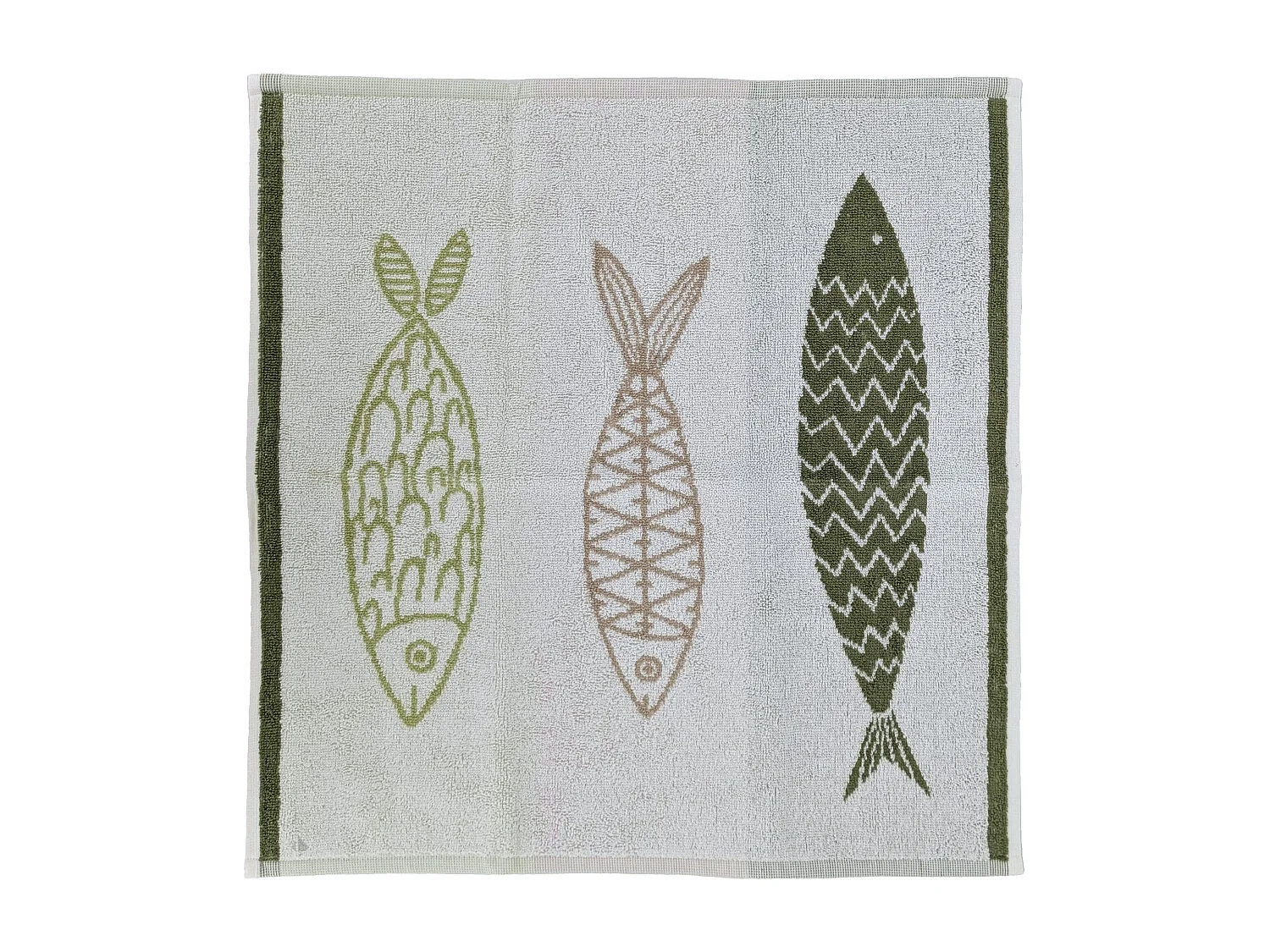 Lot de 2 torchons de cuisine éponge 50x50 cm collection MARIS vert