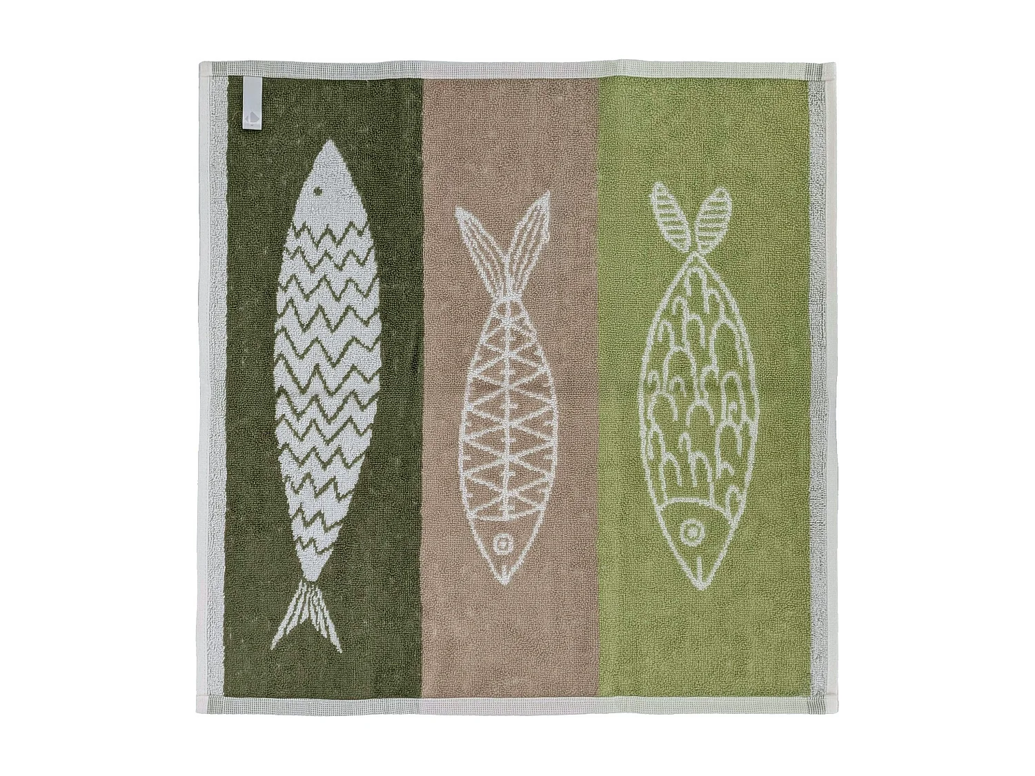 Lot de 2 torchons de cuisine éponge 50x50 cm collection MARIS vert