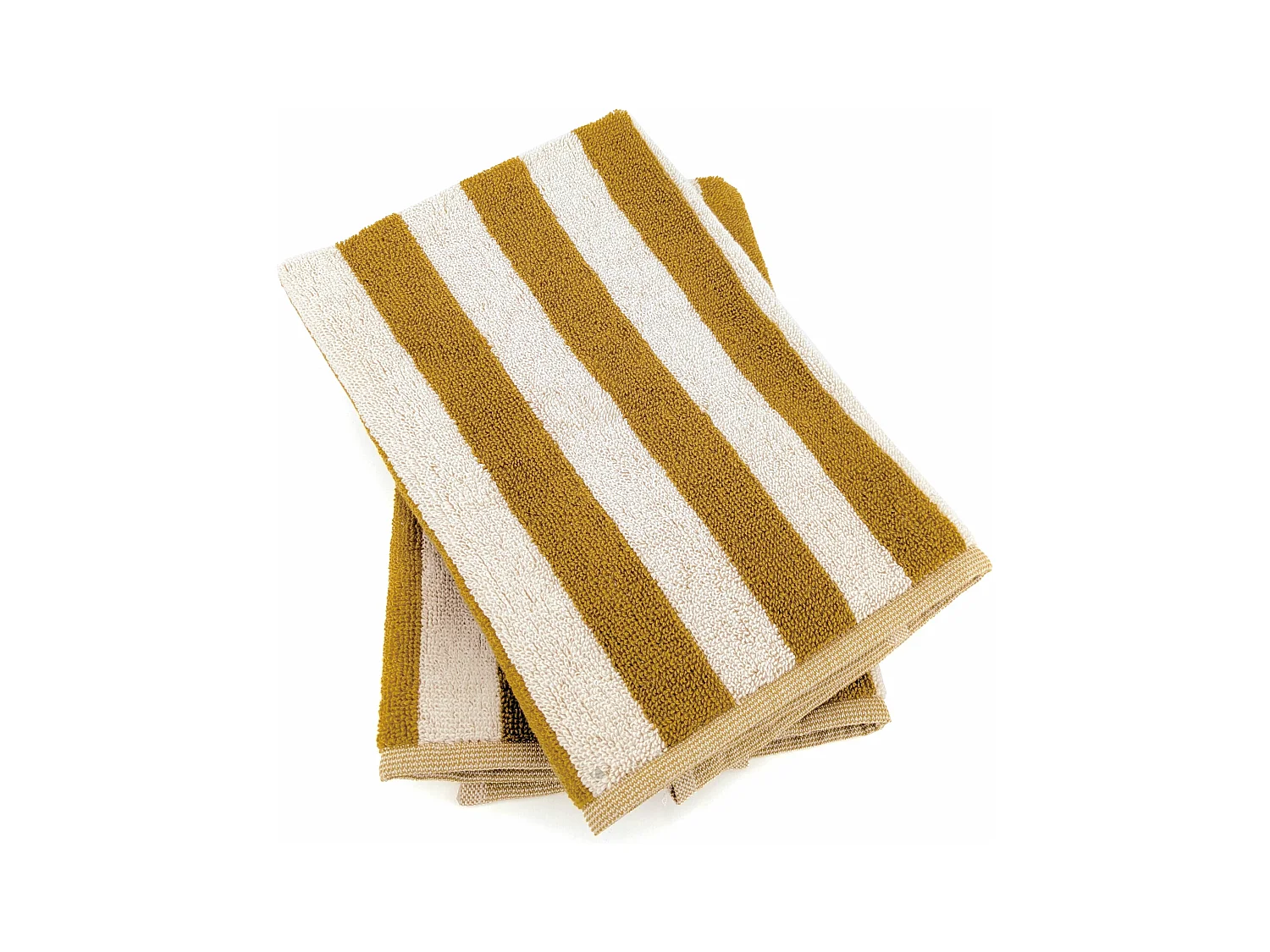 Lot de 2 torchons de cuisine éponge 50x50 cm collection PAT EFFI jaune mimbre