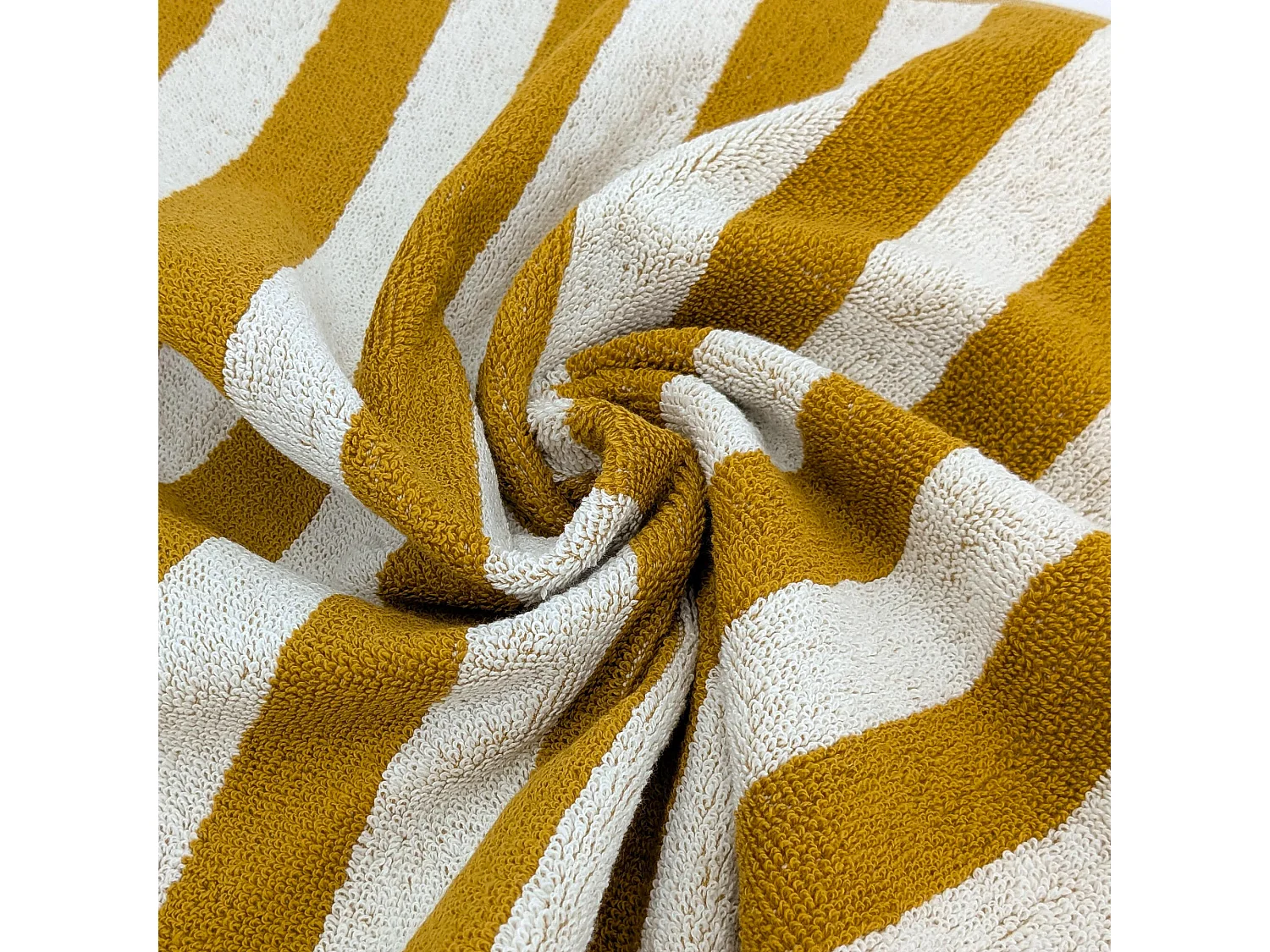 Lot de 2 torchons de cuisine éponge 50x50 cm collection PAT EFFI jaune mimbre