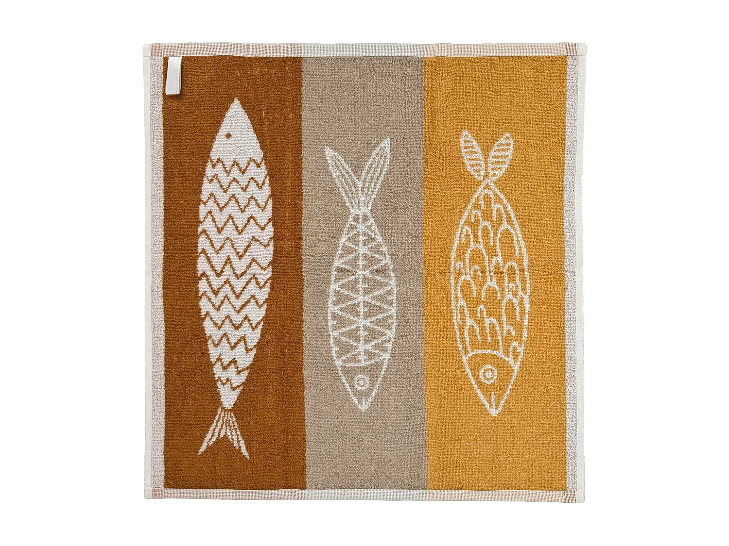 Lot de 2 torchons de cuisine éponge 50x50 cm collection MARIS jaune