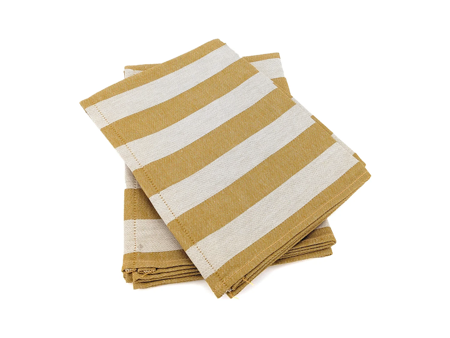 Lot de 2 torchons de cuisine toile 50x70 cm collection PAT EFFI jaune mimbre