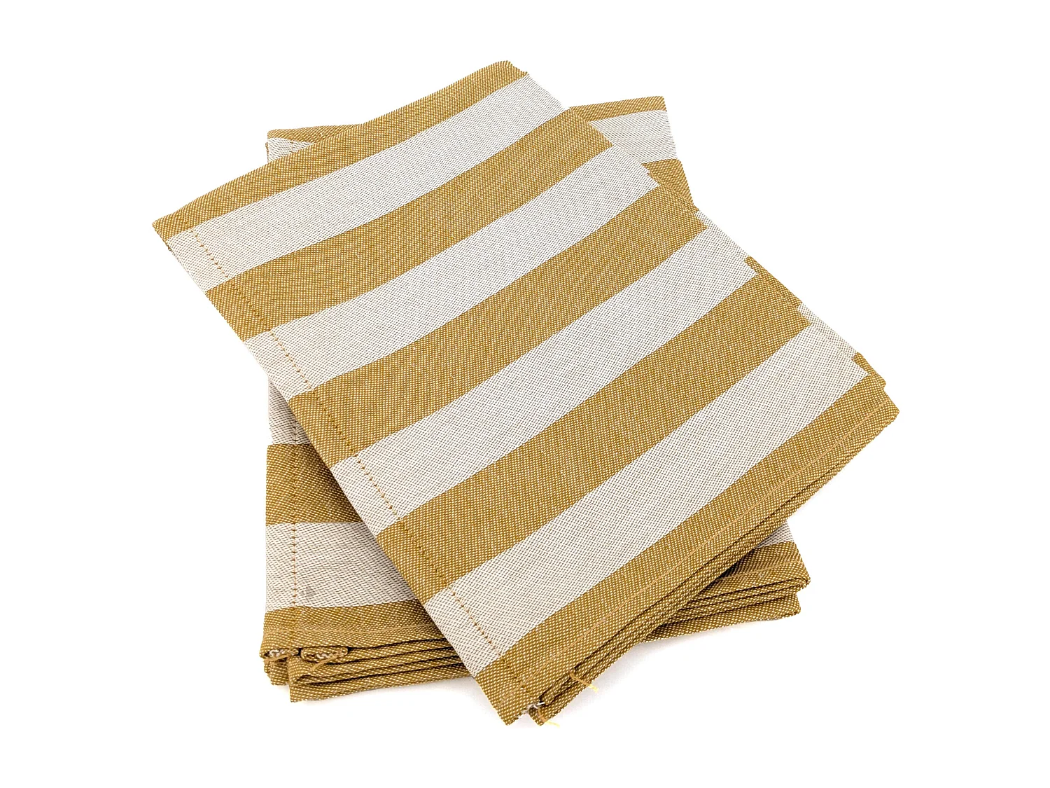 Lot de 2 torchons de cuisine toile 50x70 cm collection PAT EFFI jaune mimbre