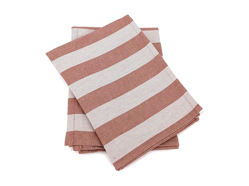 Lot de 2 torchons de cuisine toile 50x70 cm collection PAT EFFI marron country