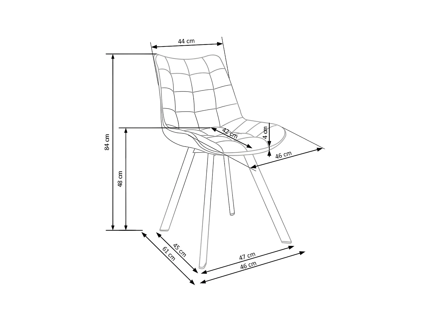 Stuhl K332/Samtstoffbezug/Blau