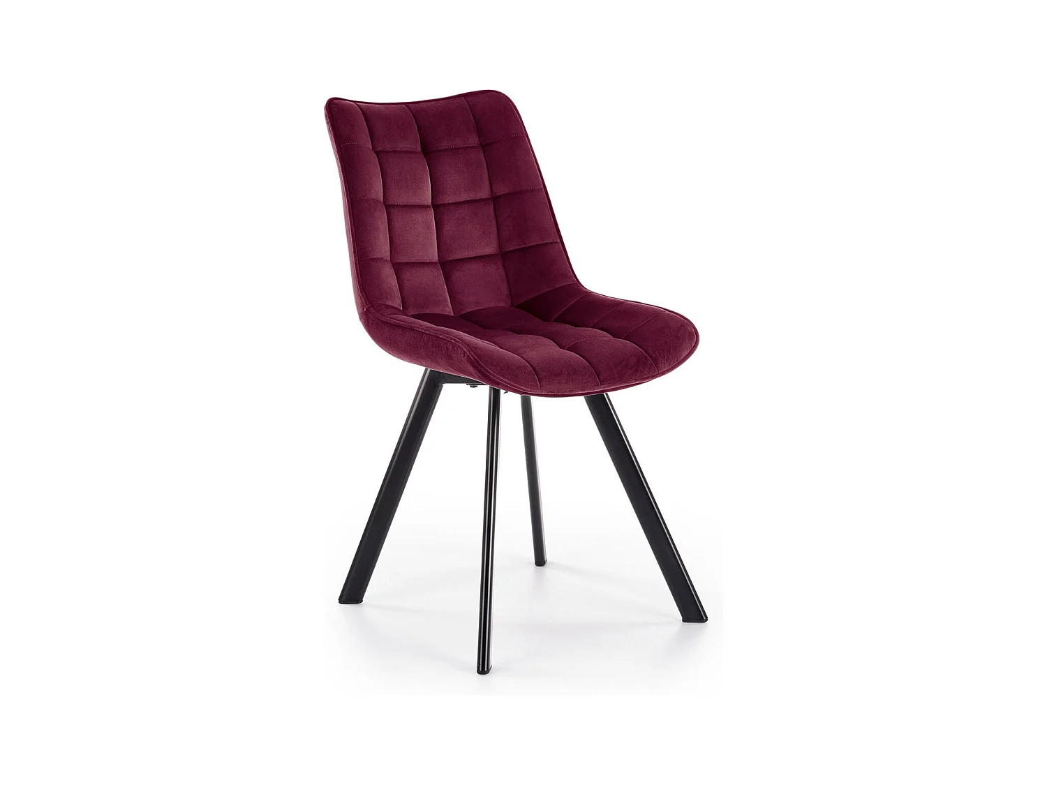 Stuhl K332/Samtstoffbezug/Bordeaux