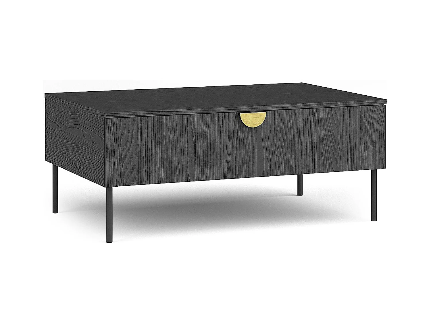 Table basse VIDIS noir, dimensions 100x42x66 cm, parfait pour salons