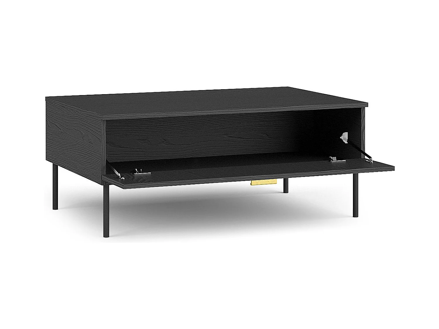 Table basse VIDIS noir, dimensions 100x42x66 cm, parfait pour salons