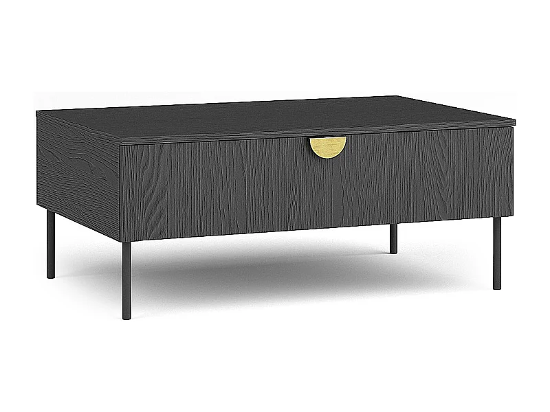 Table basse VIDIS noir, dimensions 100x42x66 cm, parfait pour salons