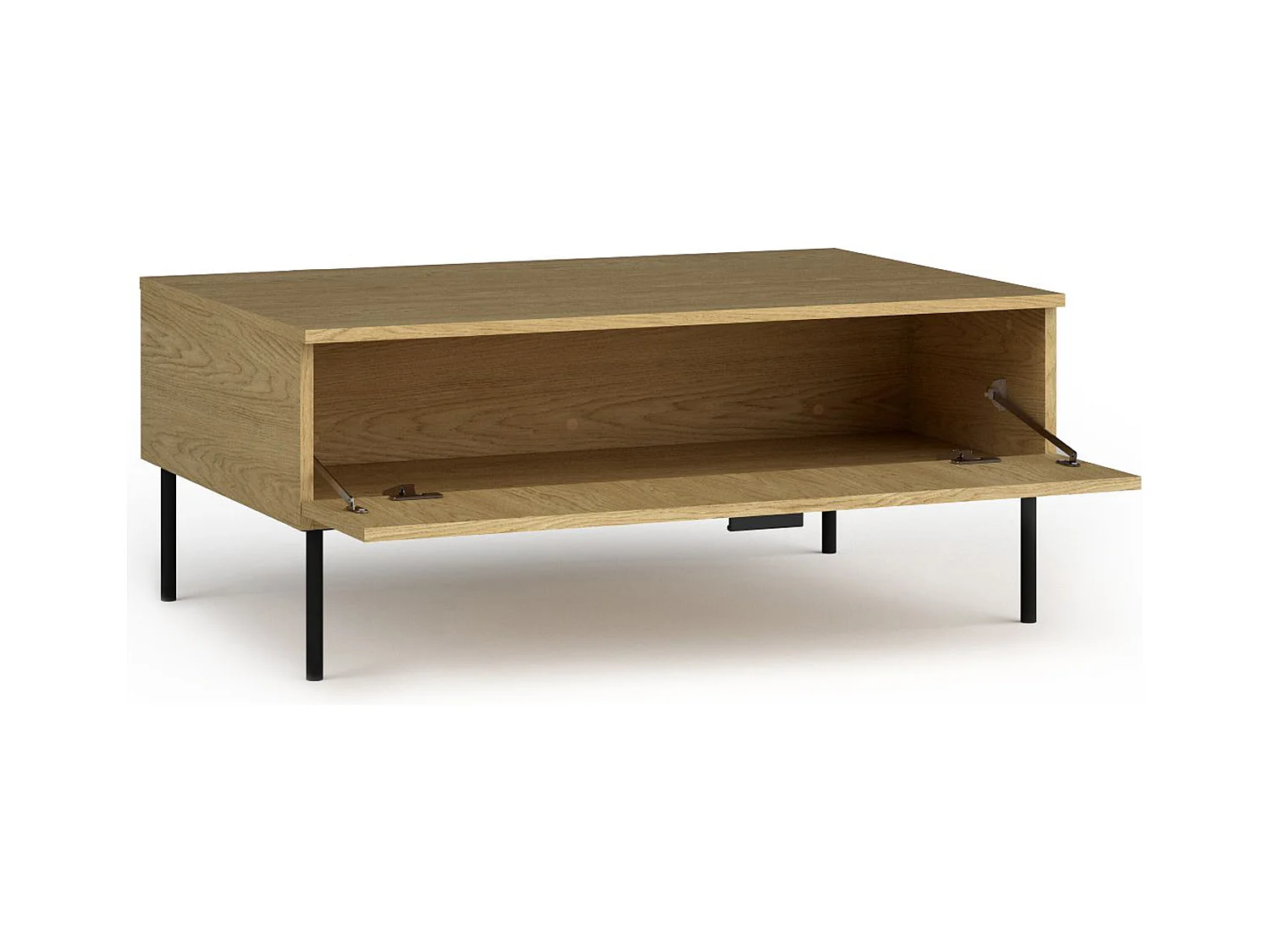 Table basse VIDIS noir et naturelle claire, dimensions 100x42x66 cm, style moderne
