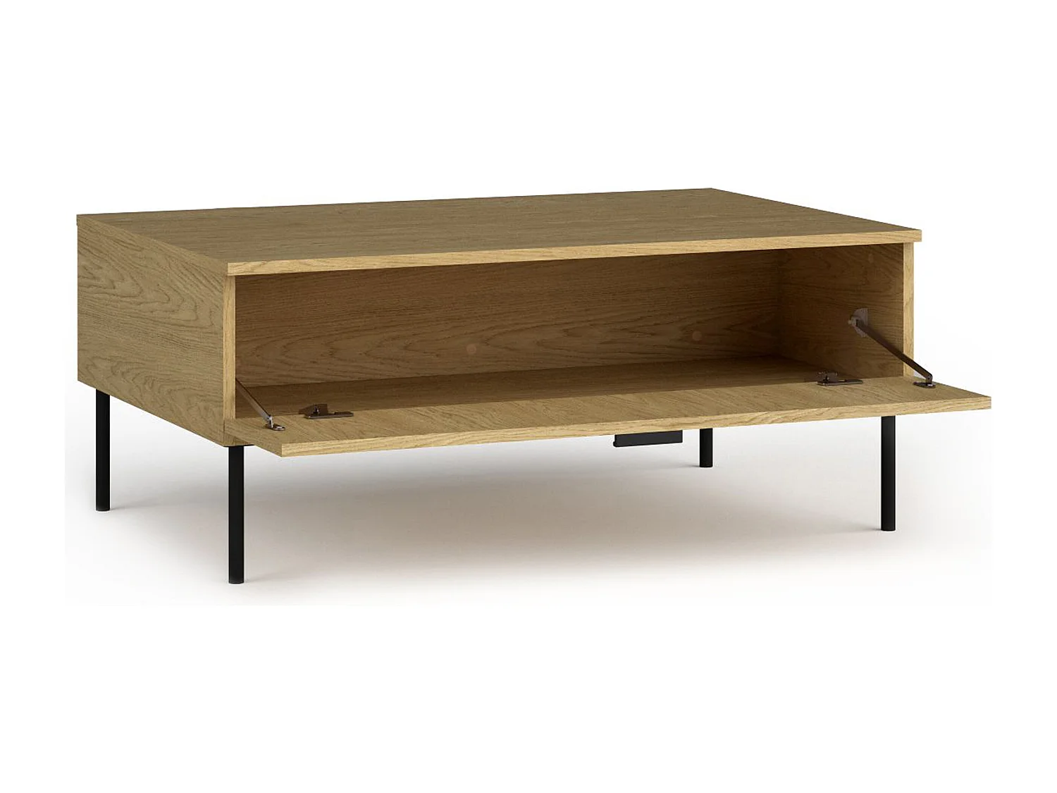 Table basse VIDIS noir et naturelle claire, dimensions 100x42x66 cm, style moderne